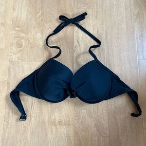 Black Halter Push-Up Bikini Top